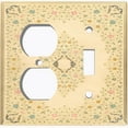 thumbnail image 4 of Metal Light Switch Plate Cover Antique Pastel Floral Tile Frame Yellow FLW077, 4 of 13