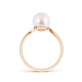 thumbnail image 2 of Angara Japanese Akoya Cultured Pearl Bypass Ring in 14K Rose Gold for Women | June Birthstone Jewelry for Her, 2 of 8