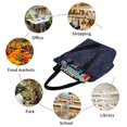 thumbnail image 6 of Horeoi Navy Dark Blue Print Shoulder Bag for Women Large Capacity Zipper Tote for Shopping Beach Travel Gym with Inner Pocket, 6 of 7