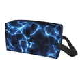 thumbnail image 2 of Goofa Blue Lightning Printed Toiletry Bag with Handle,Large Capacity Travel Makeup Cosmetic Bag for Women, Carry on Airport Airline Compliant Bag, 2 of 9