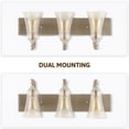 thumbnail image 5 of Bestco Vanity Wall Sconce Modern Light Fixture 3 Glass Shades for 40W Bulbs Nickel, 5 of 8
