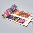 thumbnail image 3 of Colorful Maple Leaves Pattern Roll up drawing pencil bag Up Canvas Paint Brush Case Wrap Pencil Bag Drawing Pen Pouch Storage 12-72 Holes, 3 of 9