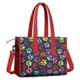 thumbnail image 2 of Teacher Tote Bag,Colorful Animal Footprints Teacher Utility Tote Bag,Large Work Tote Bags for Women with Multiple Pockets,Top Zipper Closure,13.8x10.6x6.7 Inch, 2 of 5