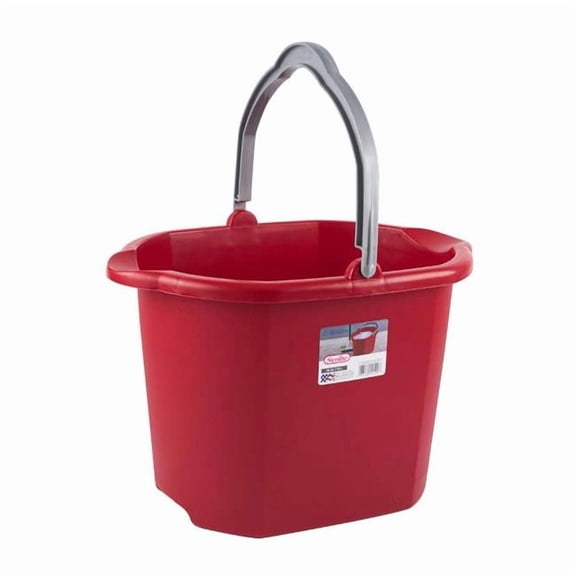 DDI 2381508 Sterilite Pail with Spout, Red, 16 qt. - Case of 6