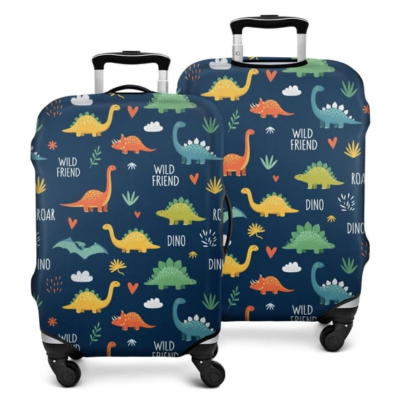 Dinosaur Pattern with Text Elements Luggage Cover Fashion Suitcase Cover Baggage Covers Fit 25-28 Inch Luggage (Go Travel)