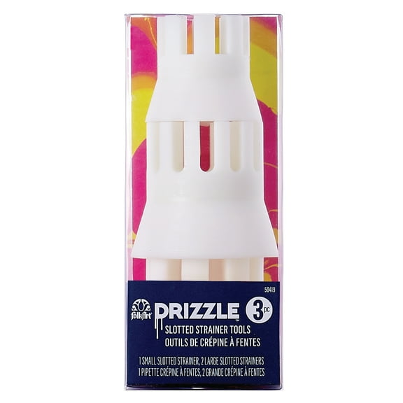 FolkArt Drizzle Paint Pouring Plastic Slotted Strainer Tool Set, Set of 3