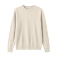 thumbnail image 4 of Sweaters for Women Trendy Long Sleeve Crewneck Fall Lightweight Loose Fit Knit Pullover Basic Tops(Beige,XL), 4 of 5