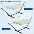 thumbnail image 3 of Towallmark 2 Person Hammock with Stand,&nbsp;Outdoor Double Hammock with Heavy Duty Steel Frame, 450LBS Capacity, Includes Breathable Net and Cushion, Free Standing Patio Hammock, White, 3 of 9