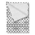 thumbnail image 2 of Geometric Soft Flannel Fleece Throw Blanket, Minimal Themed Pattern of Vintage Ornament Squares Repetition Graphic, Cozy Plush for Indoor and Outdoor Use, 50" x 60", Charcoal Grey White, by Ambesonne, 2 of 5