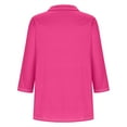 thumbnail image 4 of YUGYXL Womens Collared Tunics Shirts 3/4 Length Sleeve Tshirts Casual V Neck Lightweight Comfy Blouses Solid Color Tops A Hot Pink S, 4 of 5