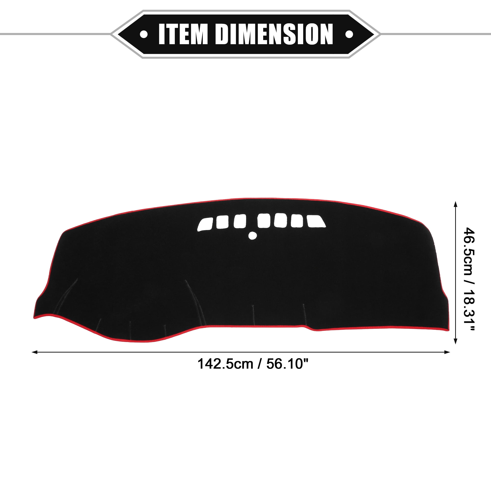 Unique Bargains Protective Dashboard Cover Mat for Buick LaCrosse 2005-2008 Black Red