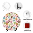 thumbnail image 4 of Salouo Colorful Donuts Pattern Bone China Decorative Plate,Holiday Decor Decorative Ceramic Plates with Stand Elegant Home DéCor for Hallway/Living Room/Bedroom-6in, 4 of 6