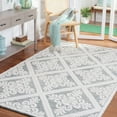 thumbnail image 3 of SAFAVIEH Vermont Trinity Floral Geometric Wool Area Rug, Ivory/Green, 4' x 6', 3 of 9