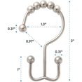 thumbnail image 1 of Anillos de ganchos de cortina de ducha, ganchos de ducha de doble deslizamiento de metal resistente a la oxidación para cortinas de varillas de ducha de baño, juego de 12 ganchos de níquel mate Feliz Sencillez, 1 of 4
