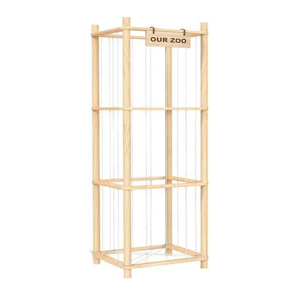 Organizador de Juguetes Cesto para Peluches Expositor de Madera Práctico para Guardar Juguetes Adecuado para Habitaciones Infantiles Salas de Juegos H