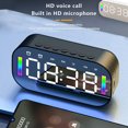 thumbnail image 4 of Inicio Oficina LED Alarma Reloj de alarma Bluetooth-Compatible Handshree Micrófono incorporado Reproductor de música Recargable Brillo Ajustable Blanco AweSitey HA010355-02B, 4 of 6