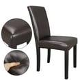 thumbnail image 5 of HomGarden 2 Pack Modern Upholstered Leather Indoor Dining Chair High-Back Padded Parson Chair Brown, 5 of 11