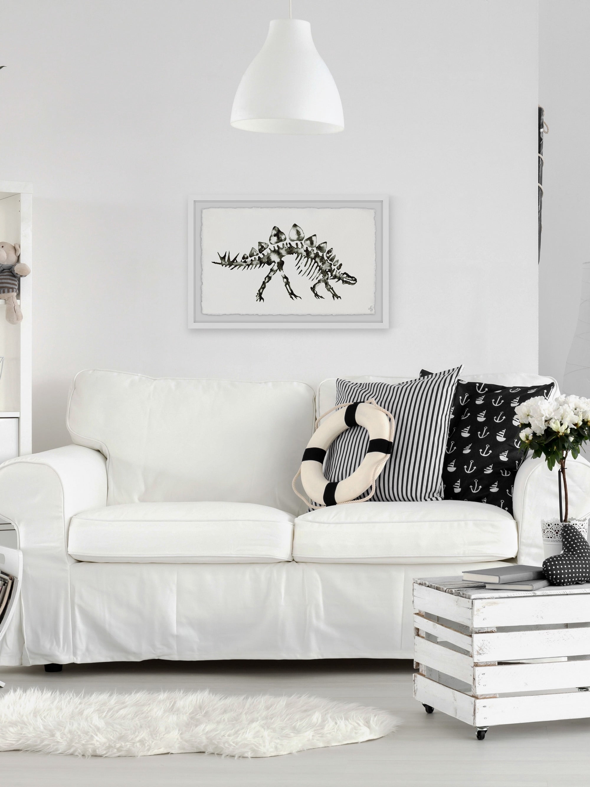 Marmont Hill Stegosaurus Skeleton Framed Wall Art