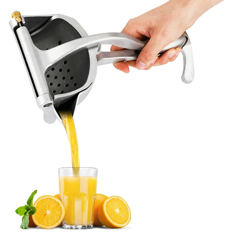 Manual Citrus Press Juicer, Handheld Lemon Press Squeezer, Citrus Extractor, Lemon Lime Juice, Orange Juice, Size: 9 x 4, Silver