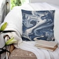 thumbnail image 4 of White Navy Blue Decorative Pillowcase 16''x16'', Marble Texture Abstract Art Throw Pillow Covers Soft Cushion Case for Couch Sofa Bedroom Living Room, Pillowcase Boho Decor, 4 of 8