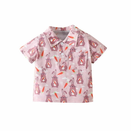 

Dezsed Baby Boys T-Shirt Clearance Baby Boys Girls Easter Lovely Bunny Print Boys Revers Short Sleeve T-Shirt Pink 3-4 Years