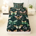 thumbnail image 3 of Erosebridal Pink Green Butterfly Twin Sheet Sets for Girls, Tropical Blossoms Leaves Bedding, 3 Pieces, 1 Flat Sheet 1 Fitted Sheet and 1 Pillowcase, 3 of 5