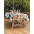 thumbnail image 2 of Outdoor Tablecloth with Umbrella Hole and Zipper, Retro Fall Wheat Rectangle Table Cloth 54x80 Inch Waterproof Tablecloth, Thanksgiving Pumpkin Leaves Wood Grain Picnic Table Cover for Patio Camping, 2 of 7