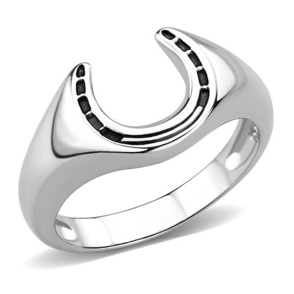Luxe Jewelry Designs Stainless Steel Horseshoe Shaped Men's Ring - Size 11 (Pack of 2)