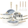 thumbnail image 1 of CAROTE - Juego de 16 ollas y sartenes de cerámica, juego de utensilios de cocina antiadherentes, juego de ollas de granito, ollas de inducción de cocina y sartenes, juegos de cocina, color blanco, 1 of 5