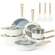 thumbnail image 1 of CAROTE - Juego de 16 ollas y sartenes de cerámica, juego de utensilios de cocina antiadherentes, juego de ollas de granito, ollas de inducción de cocina y sartenes, juegos de cocina, color blanco, 1 of 5