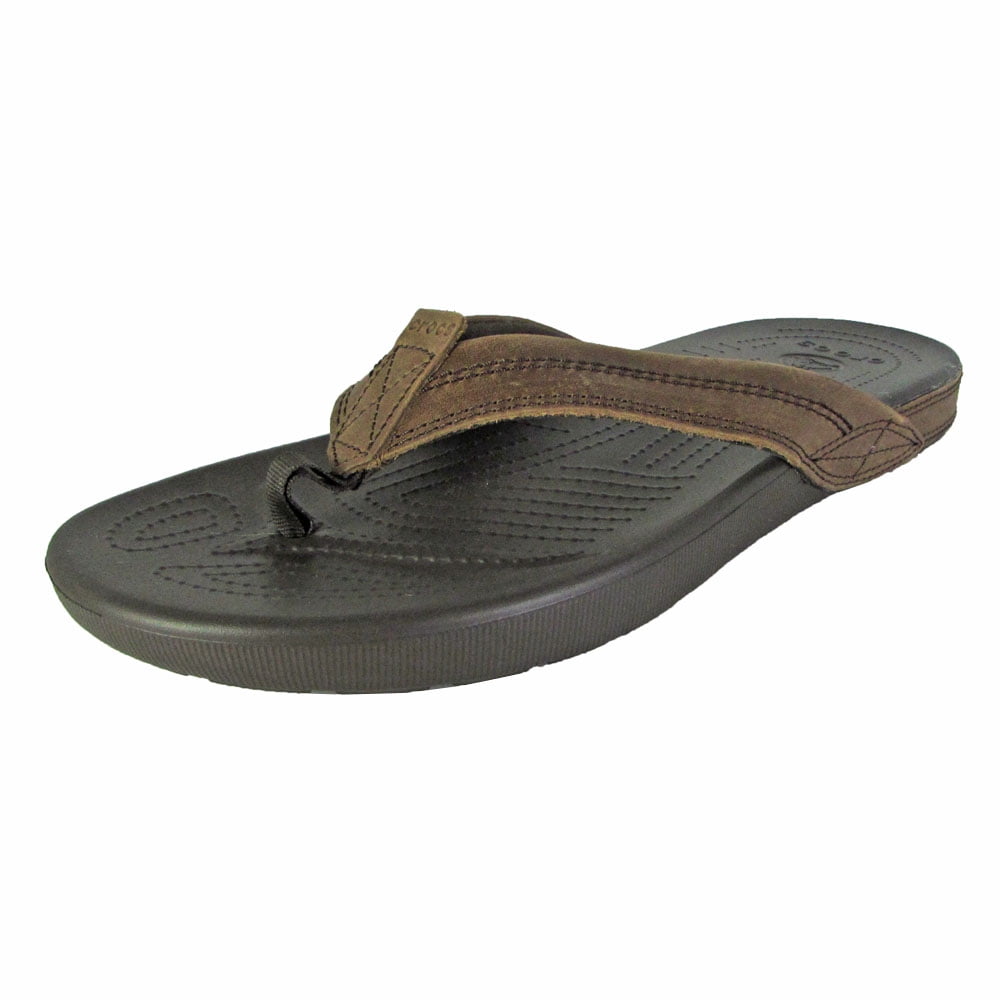 Crocs Mens Yukon Flip Flop Leather 