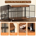 thumbnail image 4 of Cofiyard Dog Crate Furniture, 47" Wooden Dog Kennel Indoor with Sliding Front Door, Multi-Side Openings & Feeding Window Pet Cage House, Brown End Table, L, 4 of 5