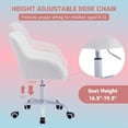 thumbnail image 2 of Guyou Children's Swivel Chair with Wheels (Set of One), Adjustable Table Makeup Chair with Armrests and Backrest, Velvet Upholstered Children's Study Chair for Boys and Girls, White, 2 of 7