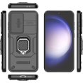 thumbnail image 2 of Case for Galaxy S24 FE,Military Slide Lens Camera Protection [Built-in Kickstand] Magnetic Metal Ring Holder Heavy Duty TPU+PC Shockproof Phone Case for Samsung Galaxy S24 FE 5G 2024 (Black), 2 of 12