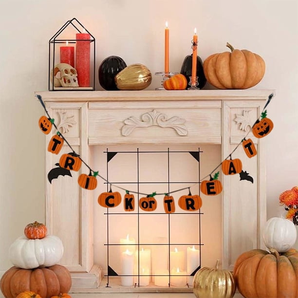 Decoraciones de Halloween, adornos de Halloween, regalos de Halloween, decoración de banderines de Halloween, banderas de fiesta espeluznantes, banderas de decoración de Halloween, decoración de tela