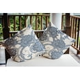 thumbnail image 3 of 20" x 20" Simply Daisy Flower Flourish Indoor/Outdoor Polyester Throw Pillow, Navy, 3 of 3