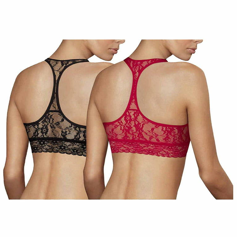 DKNY Womens Intimates Signature Lace Bralette 2 Pack (Black