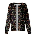 thumbnail image 2 of DENGDENG Halloween Women Scrub Jacket Snap Front Pumpkin Bats Print Nursing Pocketed Working Uniforms Long Sleeve Button Down Halloween Scrubs Graphic Fashion Blouses Black 5XL, 2 of 4