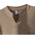 thumbnail image 4 of Men's Boxy Short Sleeve Band Collar V Neck Loose Fit Shirt Streetwear Oversized Textured Pullover Tops Summer Casual Beach Vacation Tee Soft Lightweight Fashion, 4 of 4