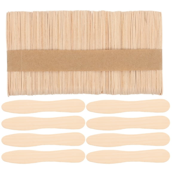 Zhiyie 100pcs Wooden Ice Cream Spoons Wood Taster Spoons Popsicle Paddles Spoon