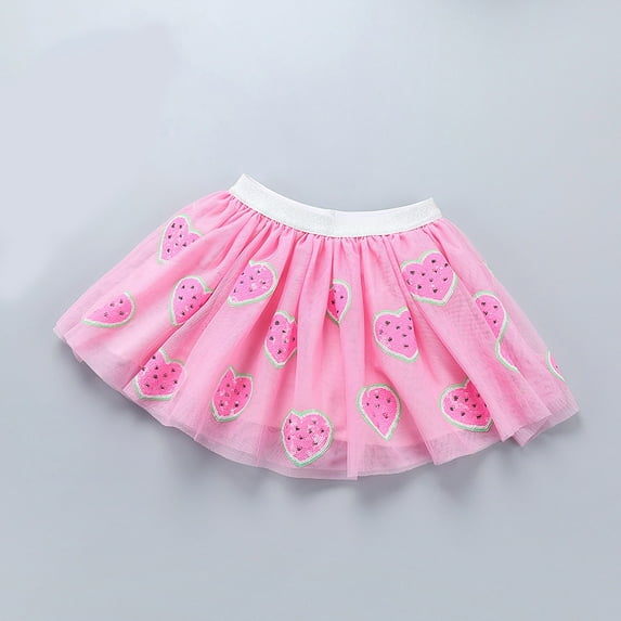 Dyfzdhu Girls Skirts Toddler Kids Baby Girls Baby Dancing Princess Skirt Cute Cartoon Sequins Tulle Ballet Tutu Skirt