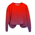 thumbnail image 6 of UAMVSH Kids Fashion Gradient Color Sweatshirts Oversized Long Sleeve Crew Neck Tops Soft Fall Boys Girls Pullover Shirts(1-2 Years,Red), 6 of 6