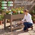 thumbnail image 6 of SERWALL HDPE Raised Garden Bed with Legs, 43"x16"x30" Elevated Planter Box, Outdoor Planter for Vegetables Flowers, Brown, 6 of 12