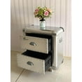 thumbnail image 5 of Aviator Aluminum Studded 2 Drawer Bedside Cabinet - Aviator Bedside Stool, 5 of 7