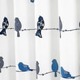 thumbnail image 3 of Navy Rowley Shower Curtain-Floral Animal Bird Print Design for Bathroom, 72 in x 72, 3 of 4