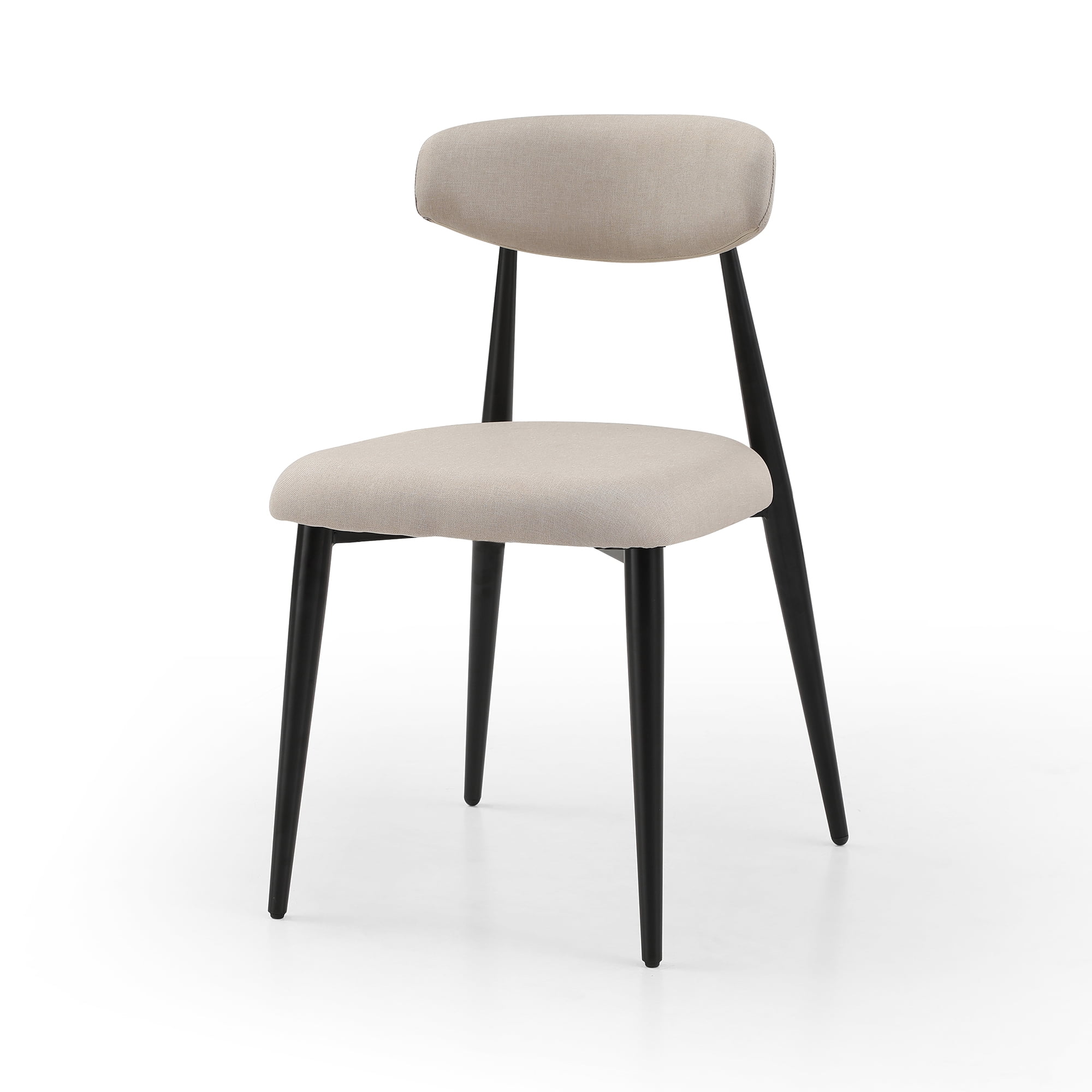 Kadyn Modern Dining Chairs Set of 4, Dining Room Chairs with Curved Backrest Round, Upholstered Kitchen Chairs for Living Room, Light Grey