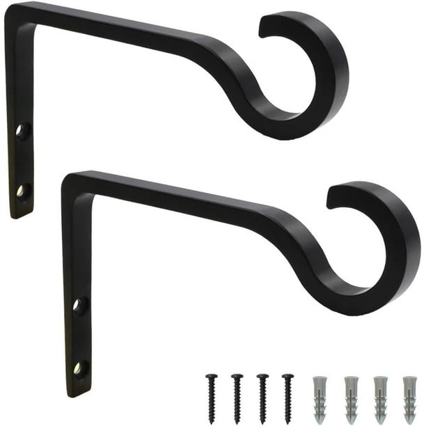 Soporte para plantas colgantes Gancho de metal para plantas de 6 pulgadas Gancho para pastores Colgador decorativo para plantas de pared para colgar linternas, comedero para pájaros, cesta de flores,