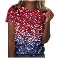 thumbnail image 2 of Qingpeng 4th of July Patriotic T Shirts for Women Summer Star Print Shirts Women's Independence Day Short Sleeve Casual Tee Tops, 2 of 5