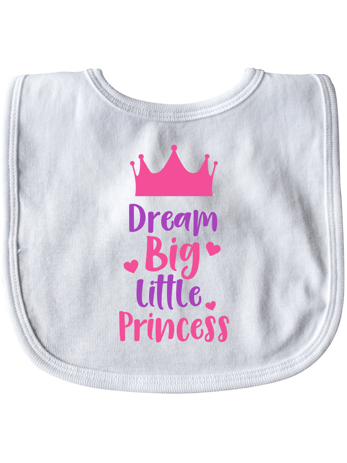 Inktastic Dream Big Little Princess, Crown Pink Purple Infant Bib