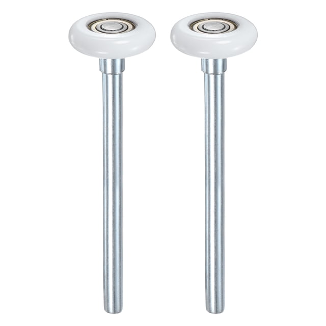 Uxcell Rouleaux de Porte de Garage en Nylon Lot de 2, Roues de Porte de Garage 1.8 Pouces Tige de 7 Pouces, 6200zz pour Portes de Garage/portes à Rabat, Blanc